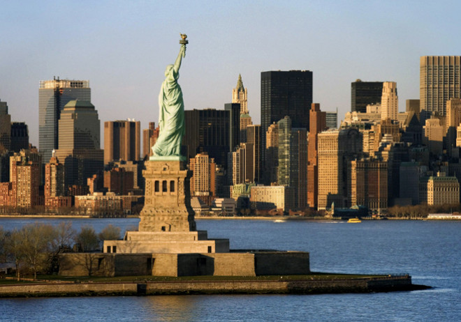 Вид на Нью-Йорк, статуя Свободы